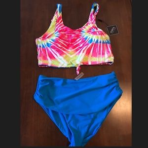 Zaful Tie Dye tank Two Piece with High Waist